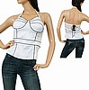 Striped Corset Bustier Halter Top