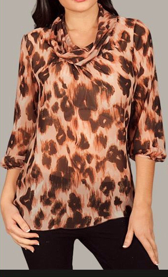 Sheer Cowl Drape Top