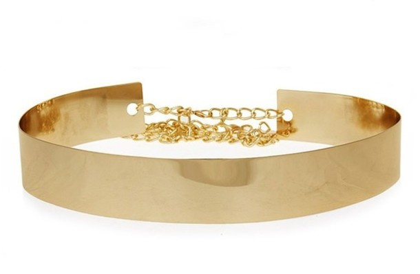 Gold Metal Circle Obi Belt