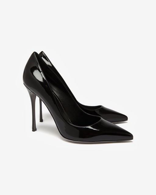 Black Classic Patent Pointy Toe Pumps