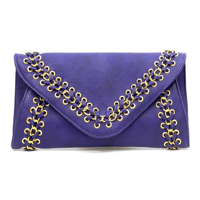 blue indigo braided clutch