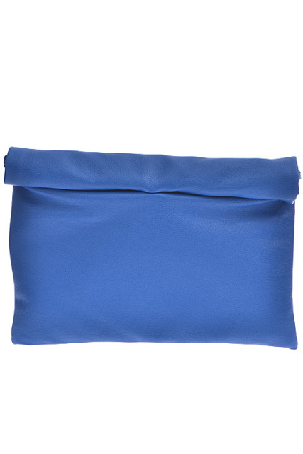 blue lunchbag clutch