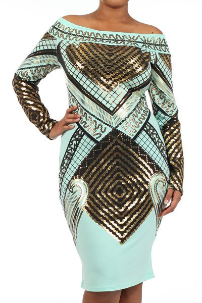 Gold Metallic Digital Egyptian Print Bodycon Dress