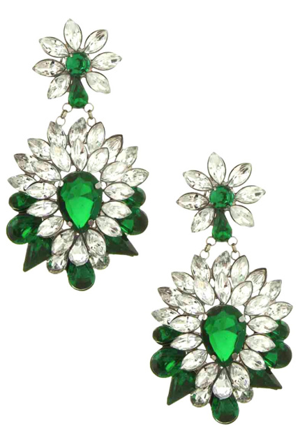 Emerald SHOUROUK Teardrop Crystal Earrings