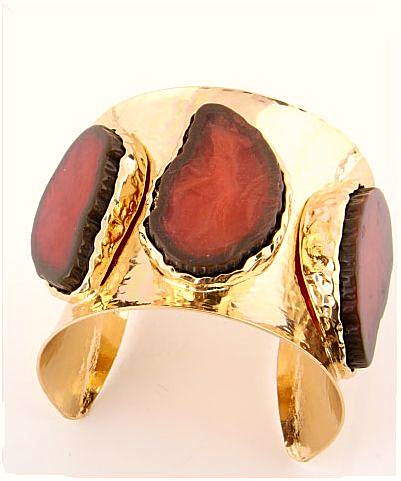 gold druzy hammer cuff