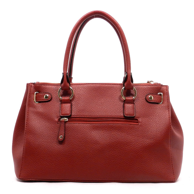 Red Burgundy  Classic Padlock Pebble Satchel Handbag