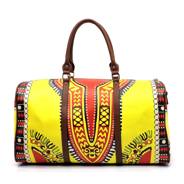 Yellow Multi African Print Travel Bag