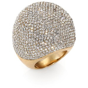 Gold-Tone & Crystal Pavé Dome Stretch Ring