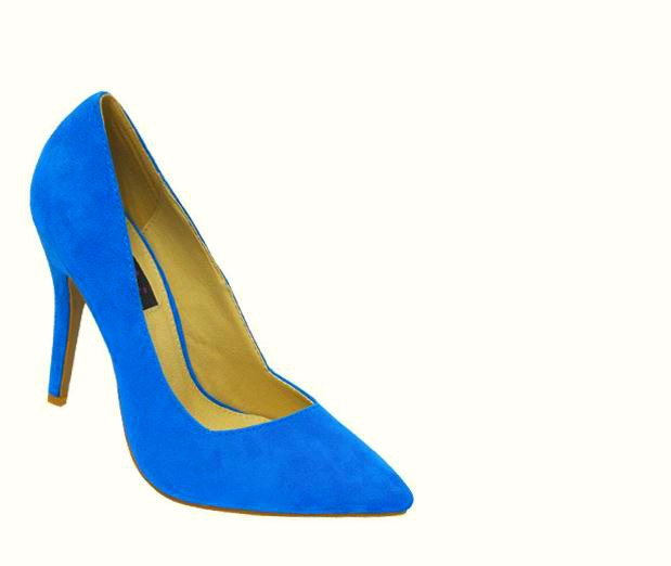 Blue Pointy Toe Suede Pump