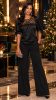 Black Cage Detail Embellished Top