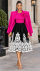 Black White Embroidered Lace Mesh Midi Skirt 
