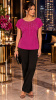 Magenta Embellished Beaded  Belted Blouse