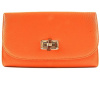 Orange Messenger Envelope Gold Chain Strap Clutch Bag