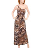 Leopard Print  One-Shoulder Asymmetrical Maxi Jersey Dress