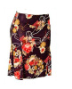 Black Floral Print Pencil Mini Skirt