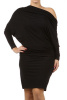 Black Draped Dolman Multi Ways Jersey Dress