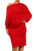 Red Draped Dolman Multi Ways Jersey Dress