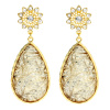 Amrita Singh Cassia Spring Crystal Gold Teardrop Earrings 
