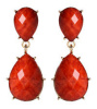 Amrita Singh Coral Gold-tone Two-Tiered Resin Stone Earrings.