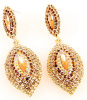 Gold Rhinestone Crystal Pear Drop Earrings