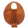 Brown Leather Fringe Circ