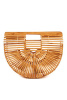 Natural Bamboo Crescent Straw Clutch Bag