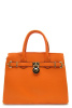 Orange Togo Padlock Top Handle Satchel Handbag