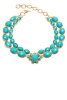 Amrita Singh Bridgehampton Turquoise Double Strands Faceted Floral Necklace