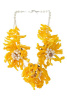 Yellow Flower Shell Pearl Statement Necklace