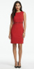 Red Jeweled-Waist Sheath Ponte Knit Dress