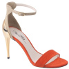 Orange Gold Color Block  Stiletto Heel Sandals